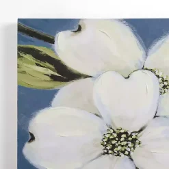 Hot Kirklands Home Dogwood on Blue Canvas Art Print