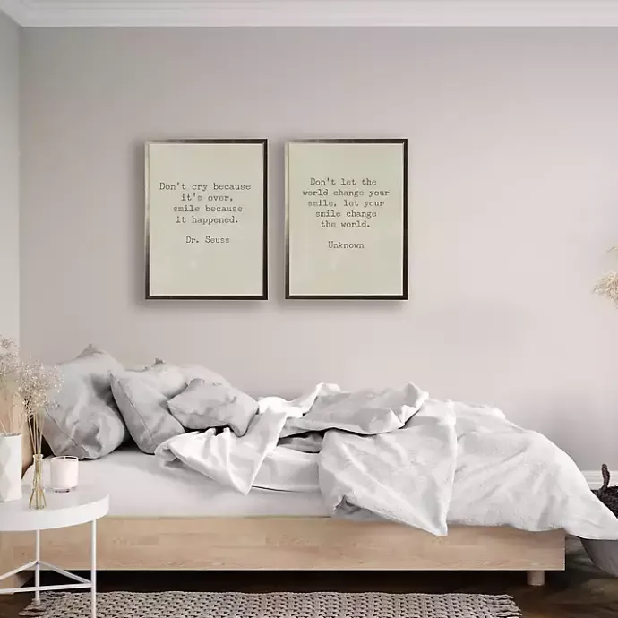 Outlet Kirklands Home Don't Cry Dr. Seuss Quote Framed Art Print Tan