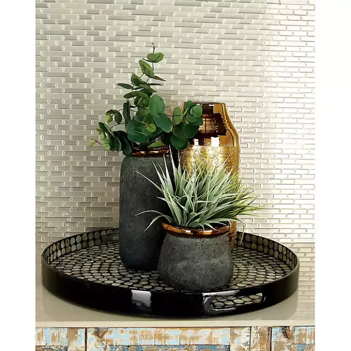 Outlet Kirklands Home Dotted Shell Round Wooden Tray