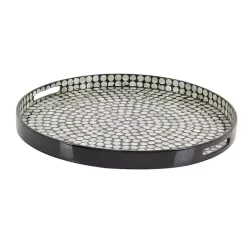 Outlet Kirklands Home Dotted Shell Round Wooden Tray