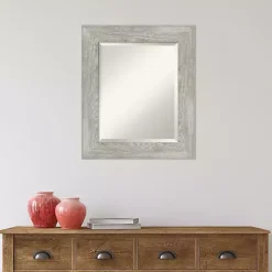 Clearance Kirklands Home Dove Gray Scoop Frame Beveled Mirror, 22x26 in.