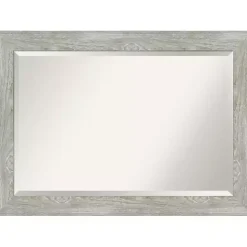 Outlet Kirklands Home Dove Gray Scoop Frame Beveled Mirror, 42x30 in.