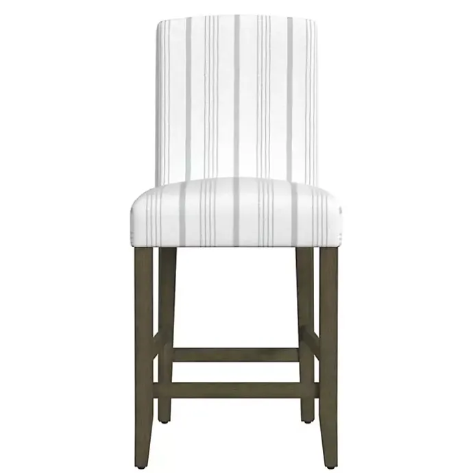 Outlet Kirklands Home Dove Gray Striped Upholstered Bar Stool