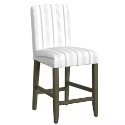 Outlet Kirklands Home Dove Gray Striped Upholstered Bar Stool