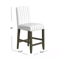 Outlet Kirklands Home Dove Gray Striped Upholstered Bar Stool