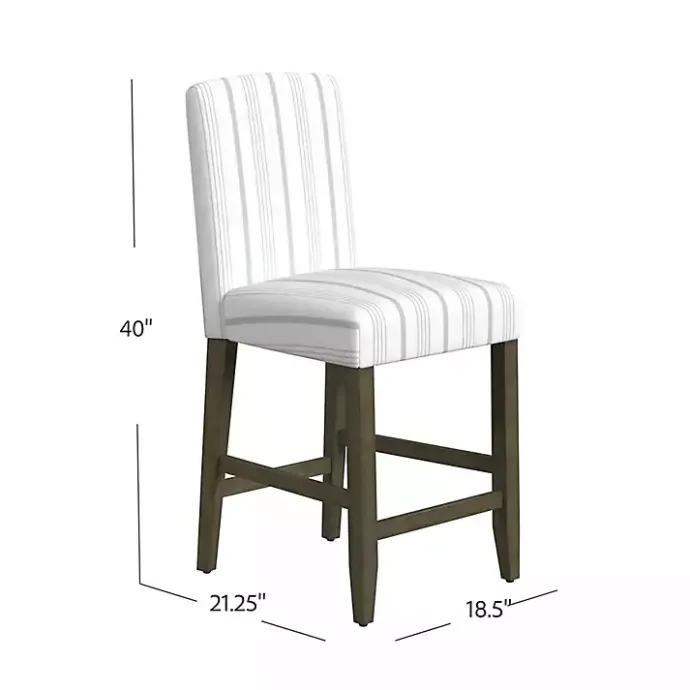 Outlet Kirklands Home Dove Gray Striped Upholstered Bar Stool