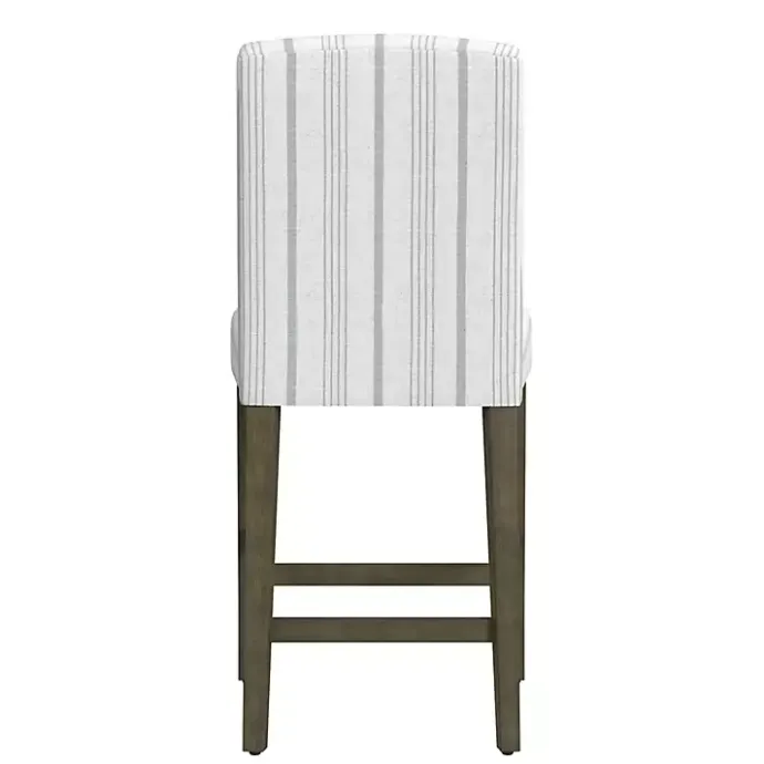 Outlet Kirklands Home Dove Gray Striped Upholstered Bar Stool