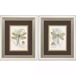 Clearance Kirklands Home Dragonfly Silver Framed Art Prints, Set of 2