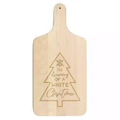 Sale Kirklands Home Dreaming of a White Christmas Cutting Board Tan