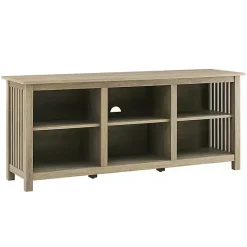 Kirklands Home Driftwood Slatted Sides Media Cabinet Gray