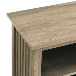 Kirklands Home Driftwood Slatted Sides Media Cabinet Gray