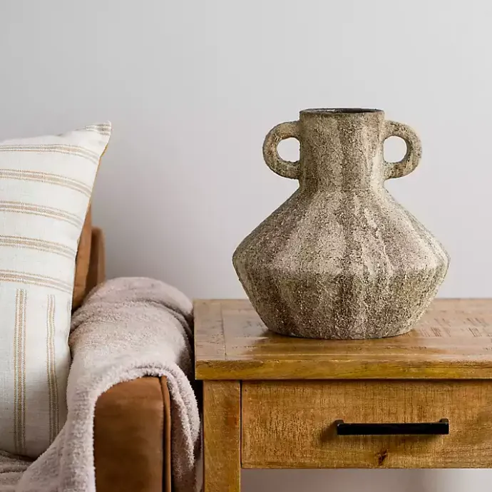 Hot Kirklands Home Drigo Iron and Clay Vase Brown