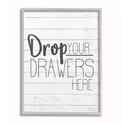 Online Kirklands Home Drop Your Drawers Here Framed Wall Plaque White