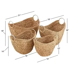 Clearance Kirklands Home Dutch Woven Seagrass Baskets, Set of 4 Brown