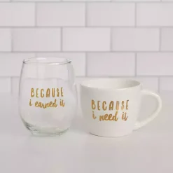 Sale Kirklands Home Earned It 2-pc. Mug & Wine Glass Set