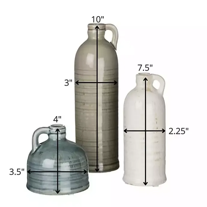 Sale Kirklands Home Earth Tones Jug Vases, Set of 3