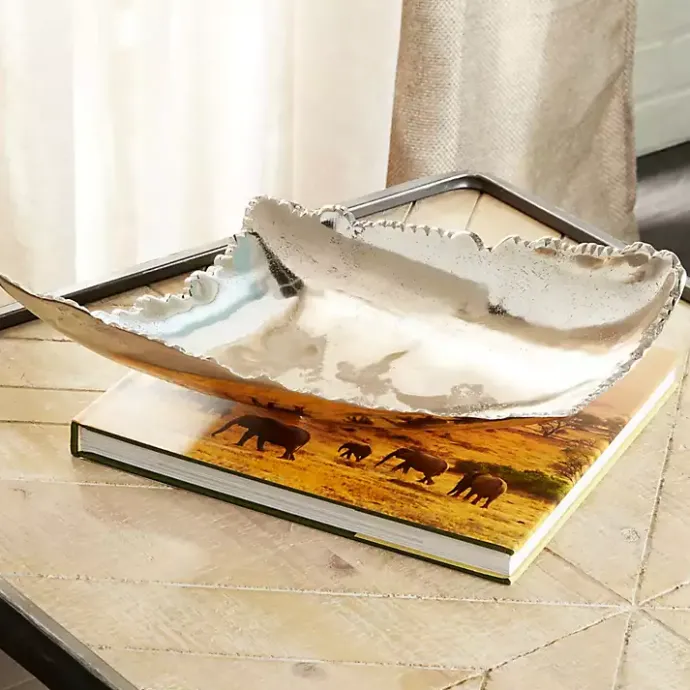 Best Kirklands Home Earthy Abstract Cracked Decorative Tray Silver