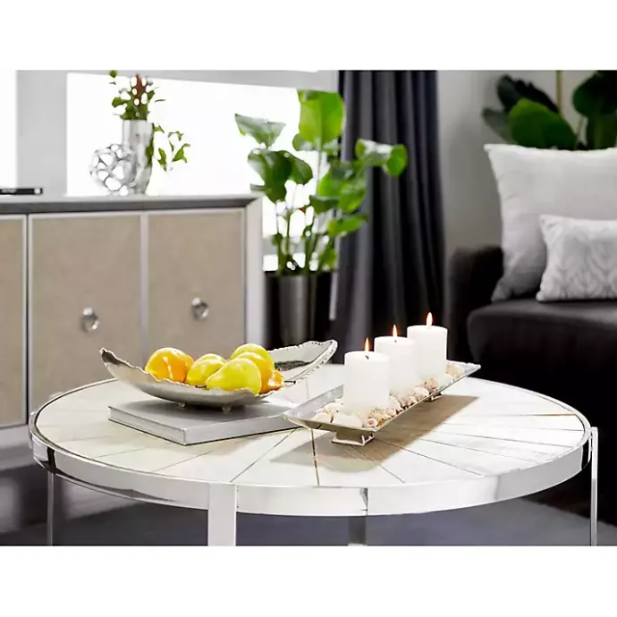 Best Kirklands Home Earthy Abstract Cracked Decorative Tray Silver