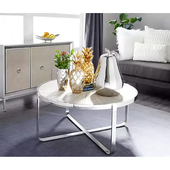 Best Kirklands Home Earthy Abstract Cracked Decorative Tray Silver