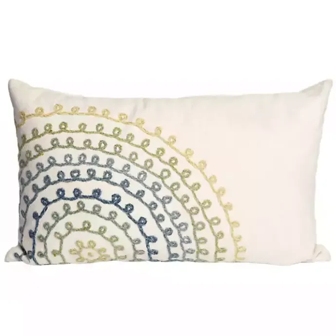 Clearance Kirklands Home Earthy Lamontage Swirl Outdoor Lumbar Pillow Ivory
