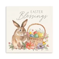 Best Kirklands Home Easter Blessings Bunny and Basket Canvas Art Print