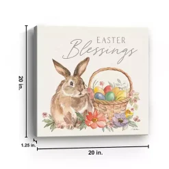 Best Kirklands Home Easter Blessings Bunny and Basket Canvas Art Print
