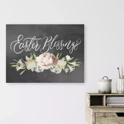 Clearance Kirklands Home Easter Blessings Floral Chalk Canvas Art Print