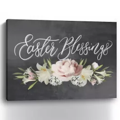 Clearance Kirklands Home Easter Blessings Floral Chalk Canvas Art Print