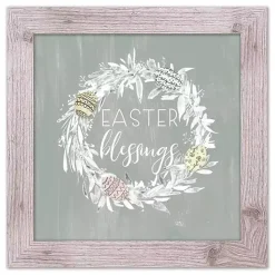 New Kirklands Home Easter Blessings Wreath Framed Art Print