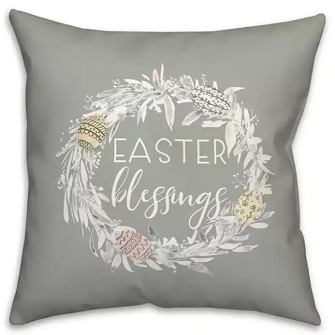 Clearance Kirklands Home Easter Blessings Wreath Outdoor Throw Pillow