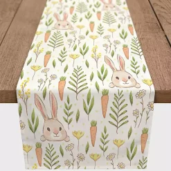 New Kirklands Home Easter Bunnies and Carrots Table Runner, 90 in.