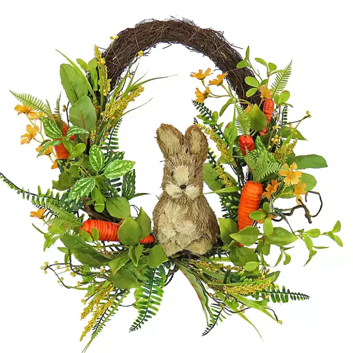 Discount Kirklands Home Easter Bunny and Carrot Half Wreath