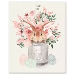 Best Kirklands Home Easter Bunny Bucket Canvas Art Print