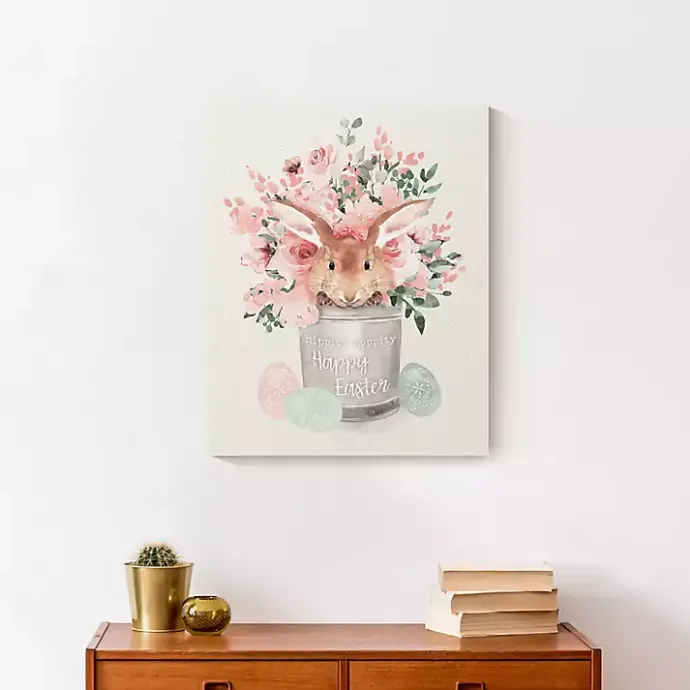 Best Kirklands Home Easter Bunny Bucket Canvas Art Print