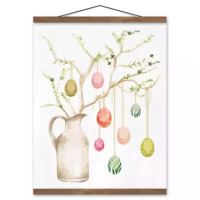 Kirklands Home Easter Egg Tree Teak Hanging Canvas Art Print