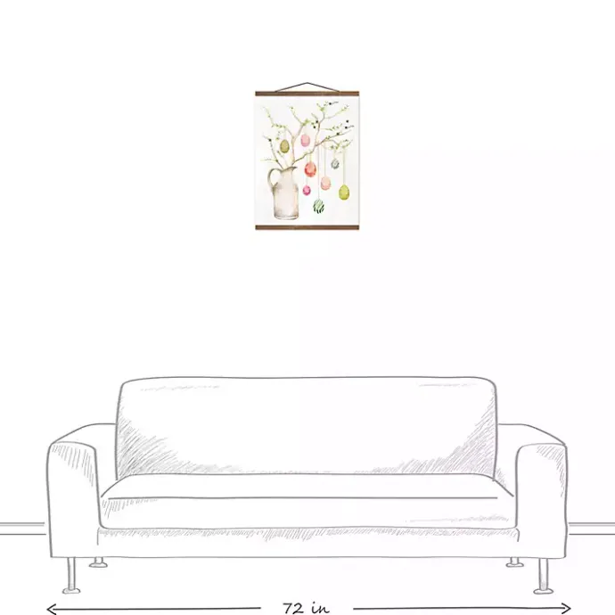 Kirklands Home Easter Egg Tree Teak Hanging Canvas Art Print