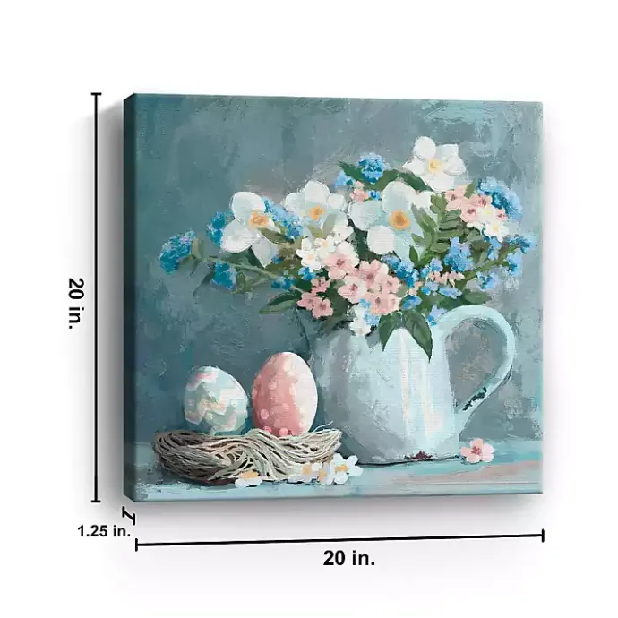 Best Kirklands Home Easter Eggs and Floral Jug Canvas Art Print