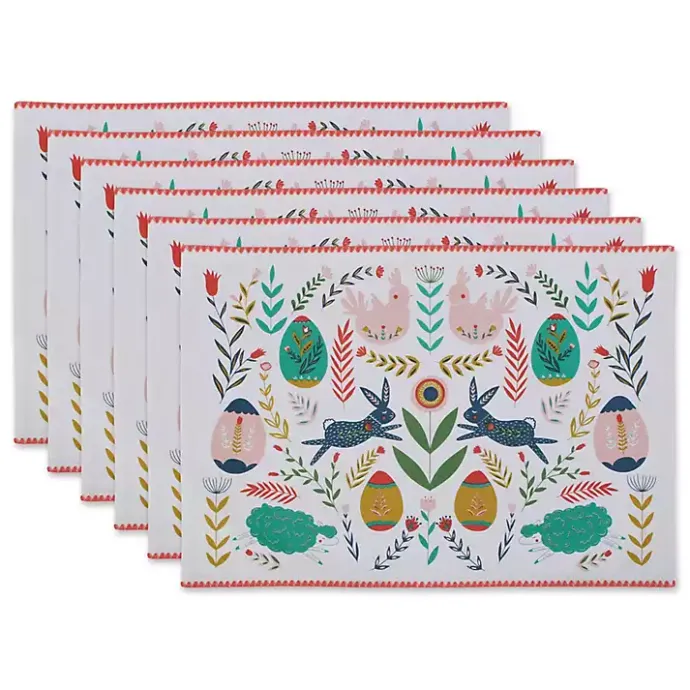 Discount Kirklands Home Easter Folk Garden Placemats, Set of 6