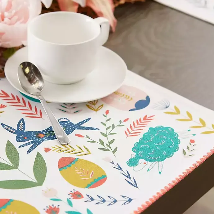 Discount Kirklands Home Easter Folk Garden Placemats, Set of 6