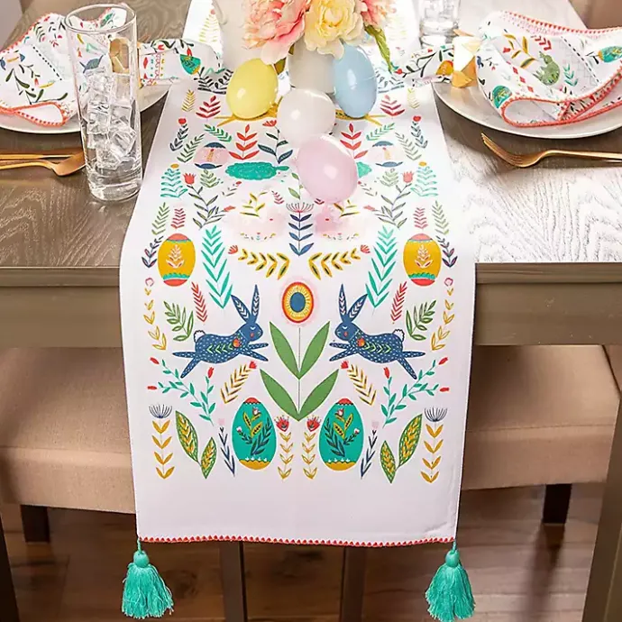 Outlet Kirklands Home Easter Garden Folk Table Runner, 72 in.
