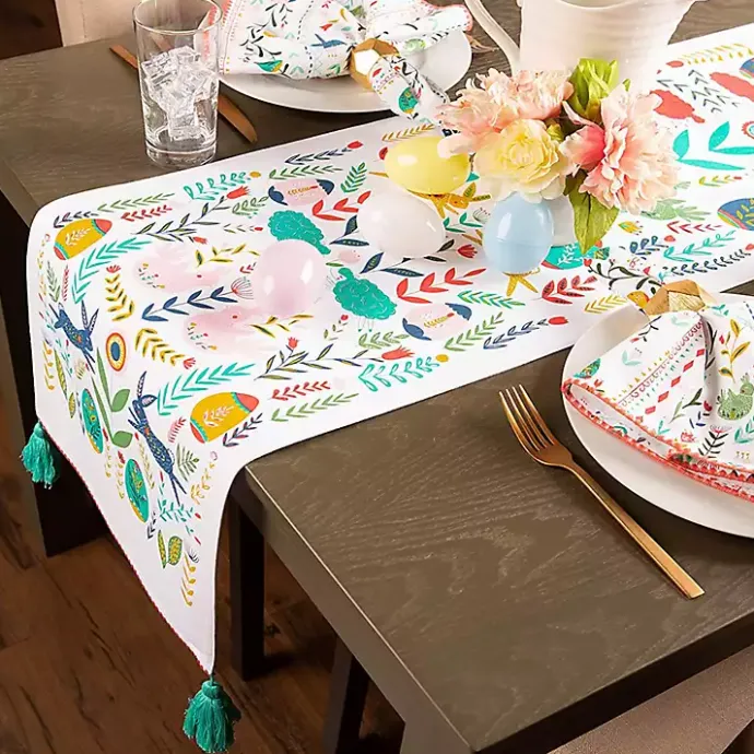 Outlet Kirklands Home Easter Garden Folk Table Runner, 72 in.