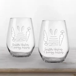 Discount Kirklands Home Easter Wishes Engraved 2-pc. Wine Glass Set Clear