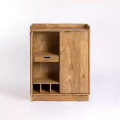 New Kirklands Home Easton Mango Wood Bar Cabinet Tan