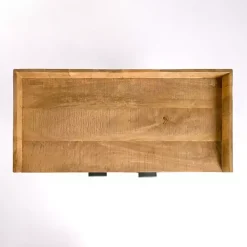 New Kirklands Home Easton Mango Wood Bar Cabinet Tan