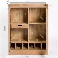 New Kirklands Home Easton Mango Wood Bar Cabinet Tan