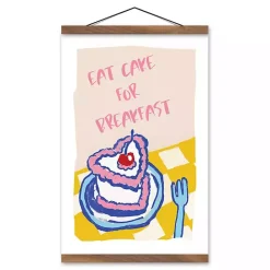 Best Kirklands Home Eat Cake for Breakfast Hanging Wall Sign