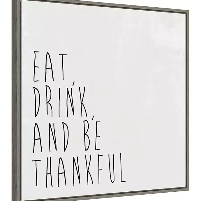 Sale Kirklands Home Eat Drink Be Thankful Framed Canvas Art Print