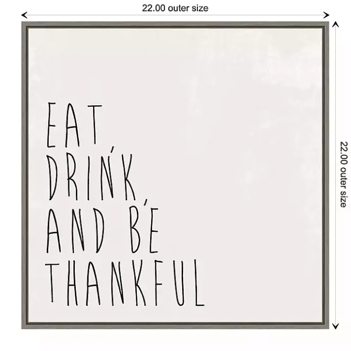 Sale Kirklands Home Eat Drink Be Thankful Framed Canvas Art Print