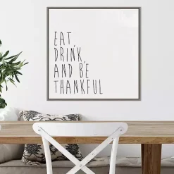 Sale Kirklands Home Eat Drink Be Thankful Framed Canvas Art Print