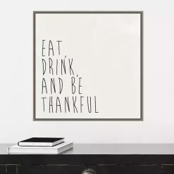 Sale Kirklands Home Eat Drink Be Thankful Framed Canvas Art Print